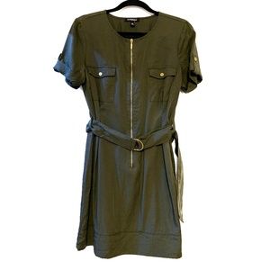 Dressbarn Army Green Zipper Dress